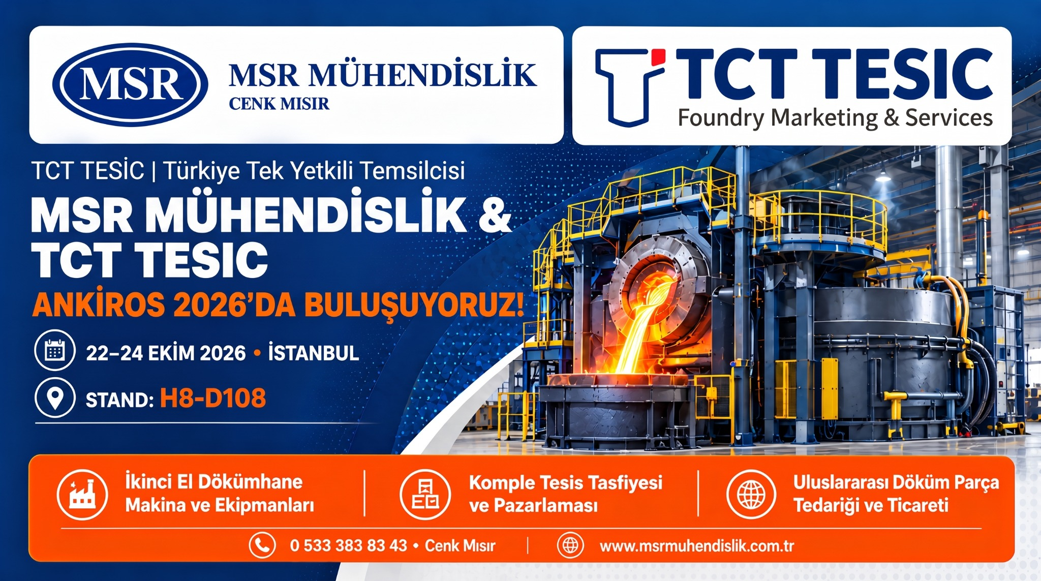 Avrupa’nın İkinci El Dökümhane Teknolojileri Devi TCT TESIC ile ANKIROS 2026’da!